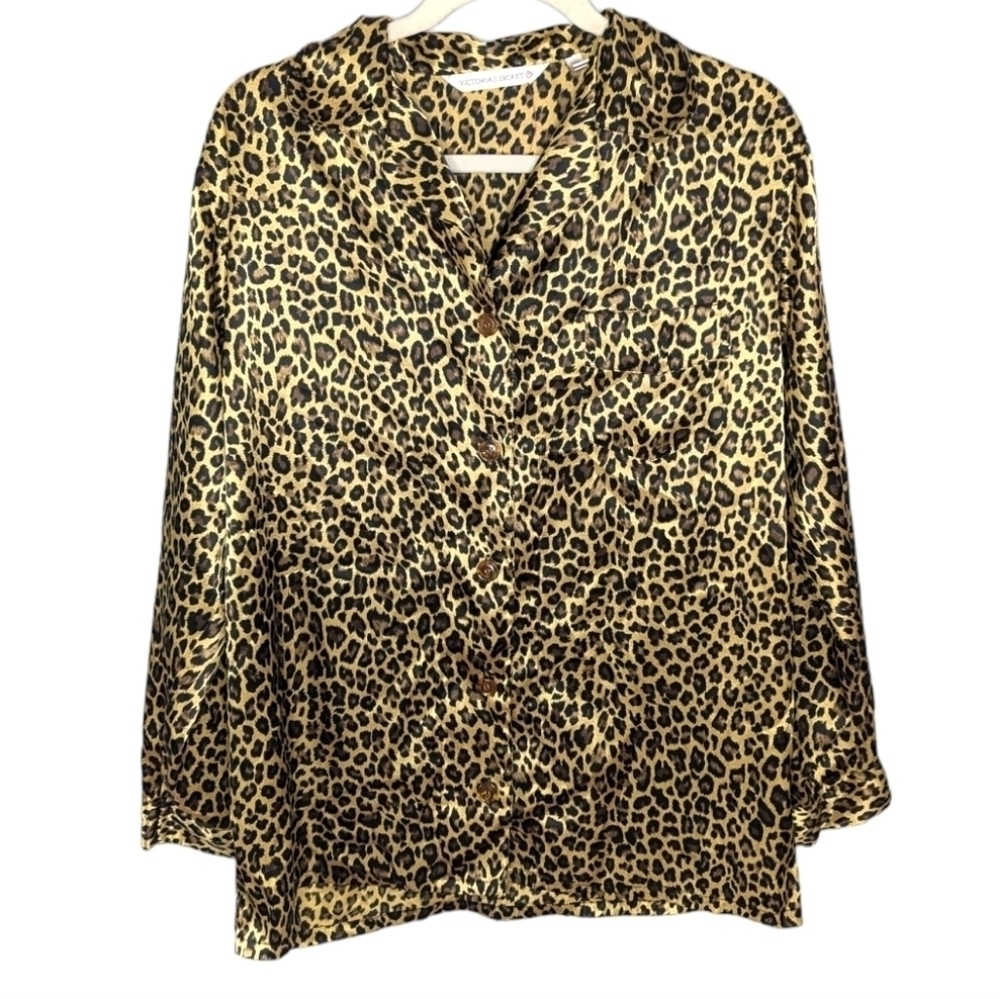 Victoria's Secret Leopard Cheetah Animal Print pajama sleep top size small